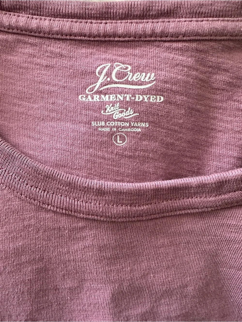 J.Crew Garment-Dyed Slub Cotton Long Sleeve Pocket T-Shirt Men’s L Mauve